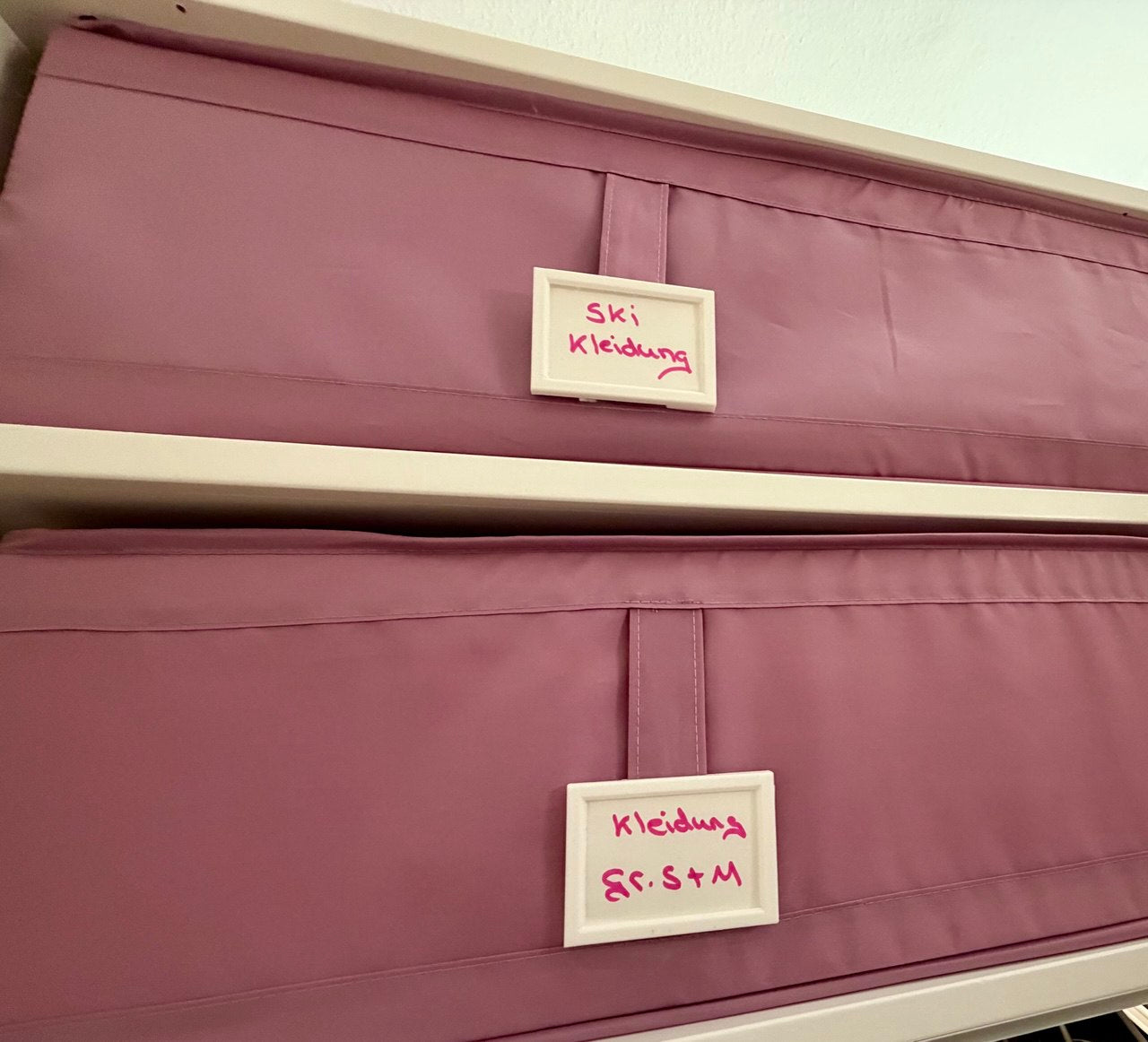 SKUBB Box Beschriftung mit Etikettenhalter – Ordnungssystem im Kleiderschrank