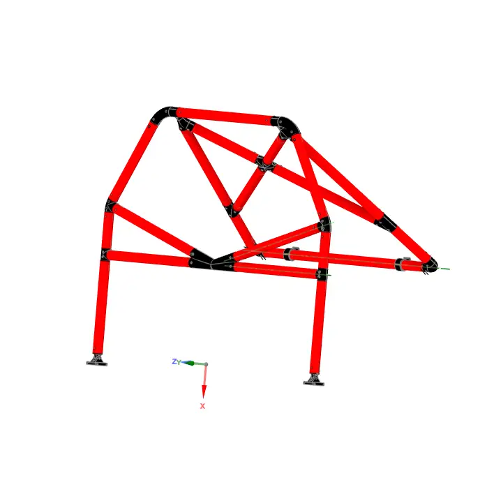 Modularer Überrollkäfig mit 3D-gedruckten Verbindern - Spannsysem