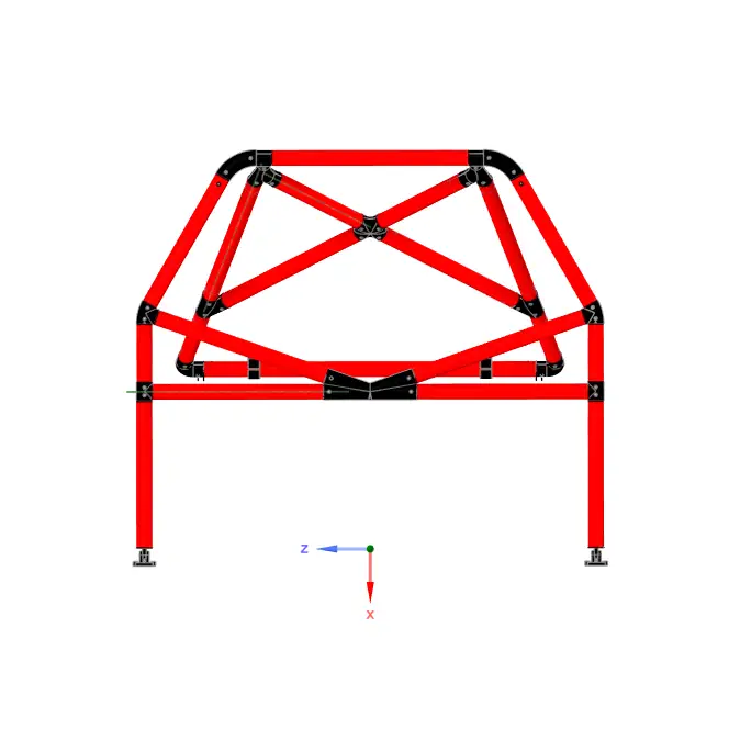 Modularer Überrollkäfig mit 3D-gedruckten Verbindern - Spannsysem